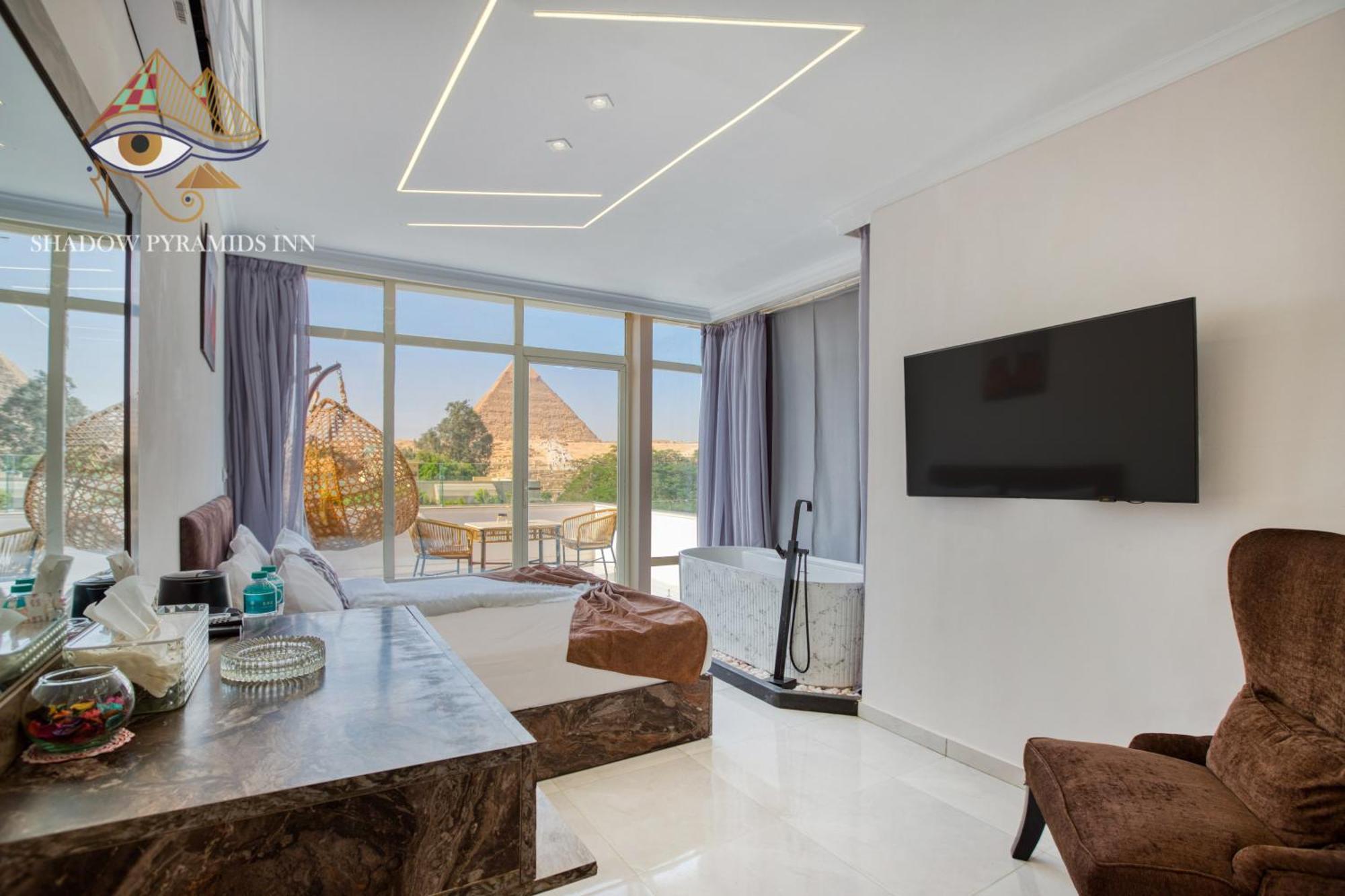 Shadow Pyramids Suites And Jacuzzi Kafret el-Gabal Exterior foto
